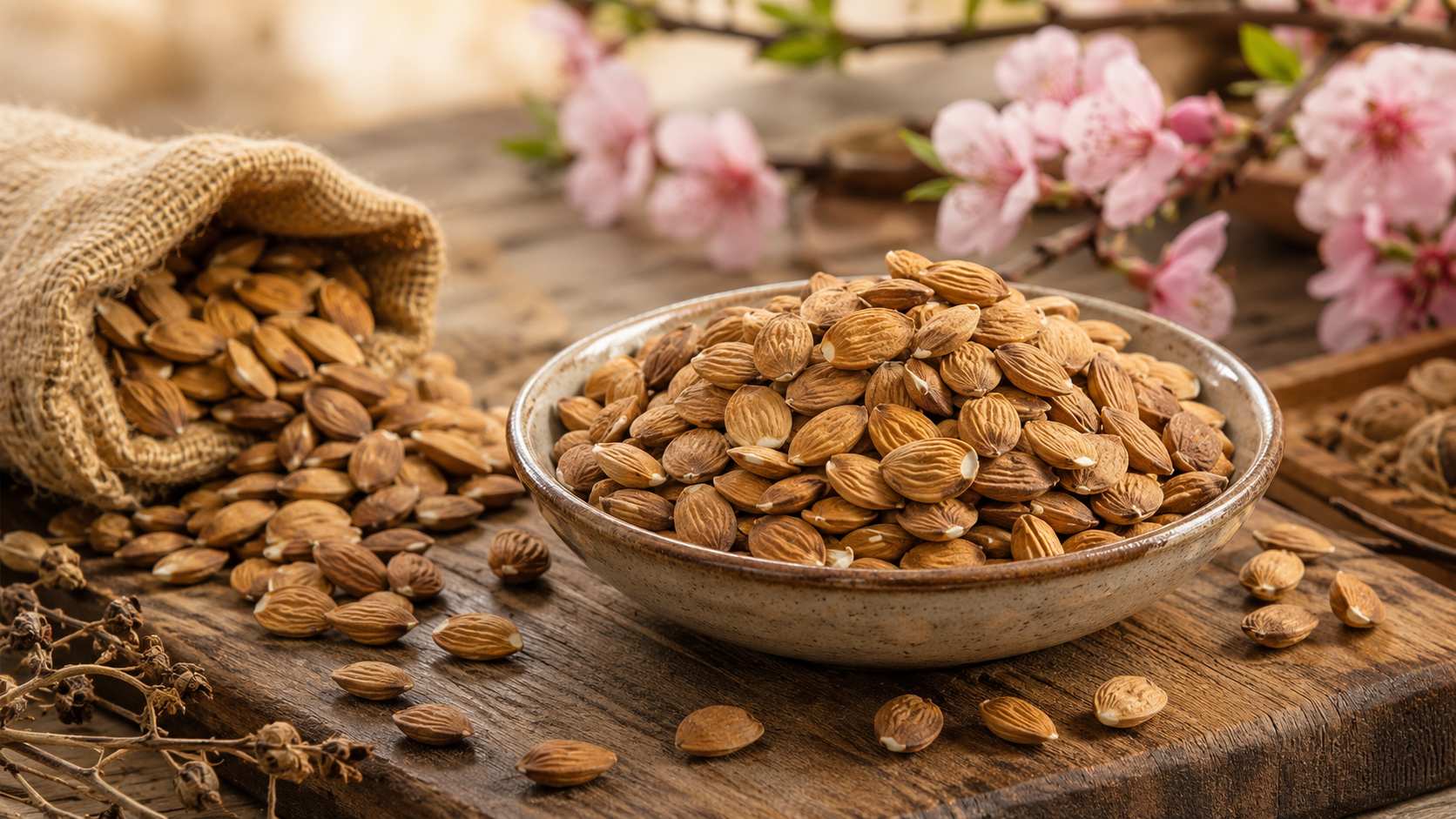 dried mature seed of the peach tree